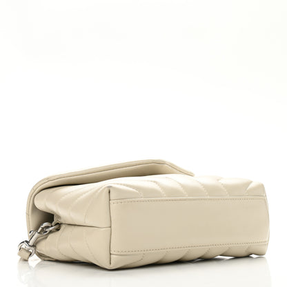 Saint Laurent Calfskin Y Quilted Monogram Toy Loulou Crossbody Bag Crema Soft 3 of 10