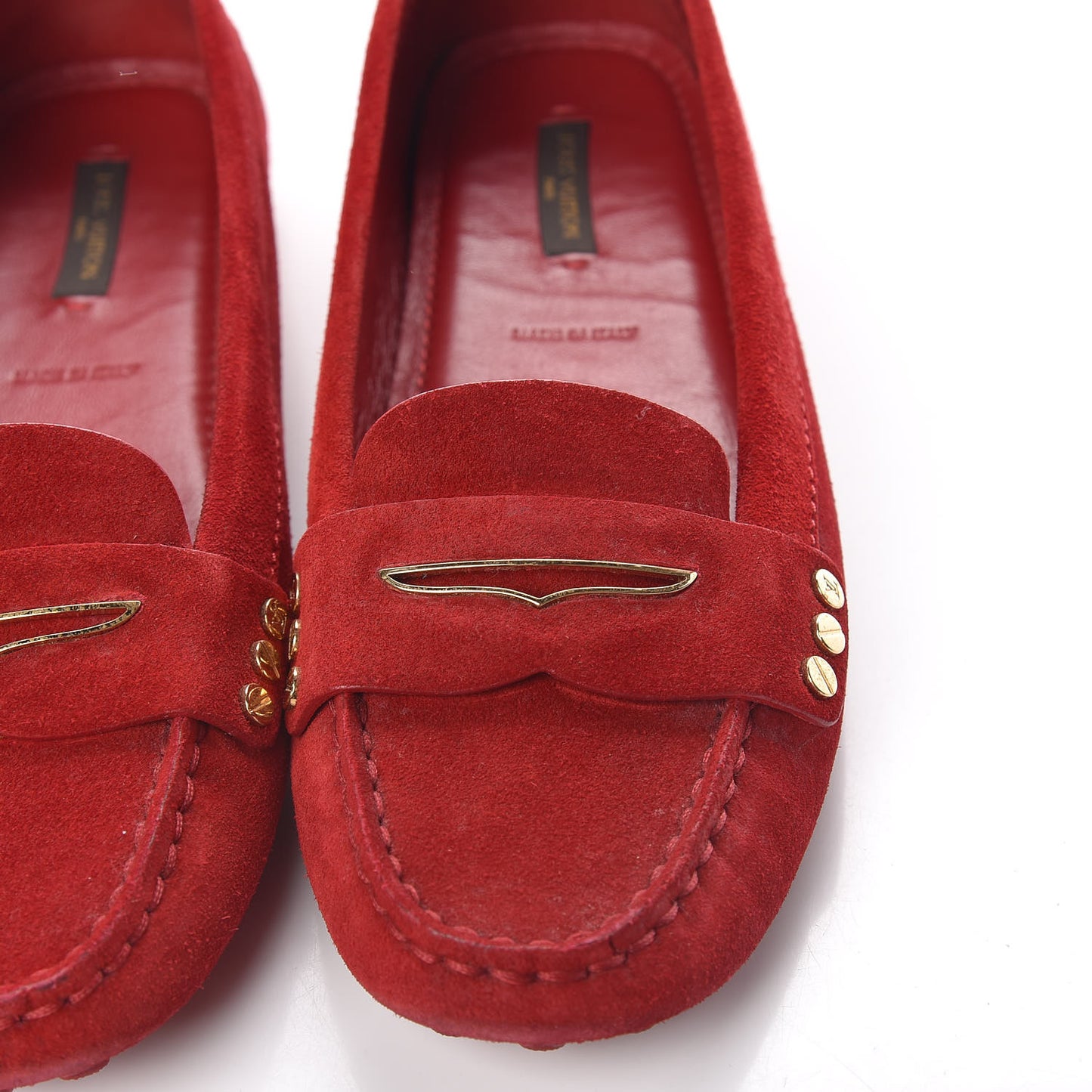 Suede Travel Moccasin Loafers 39 Rouge