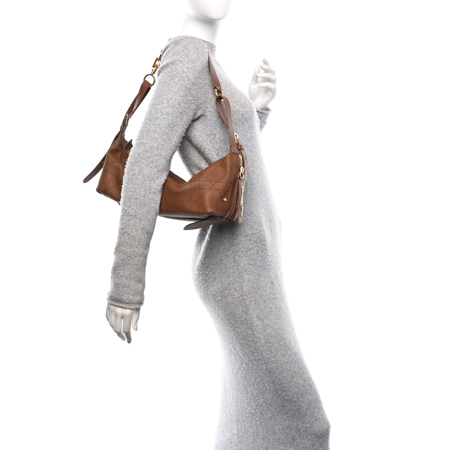 Christian Dior Calfskin Macrocannage Medium D-Journey Bag Camel