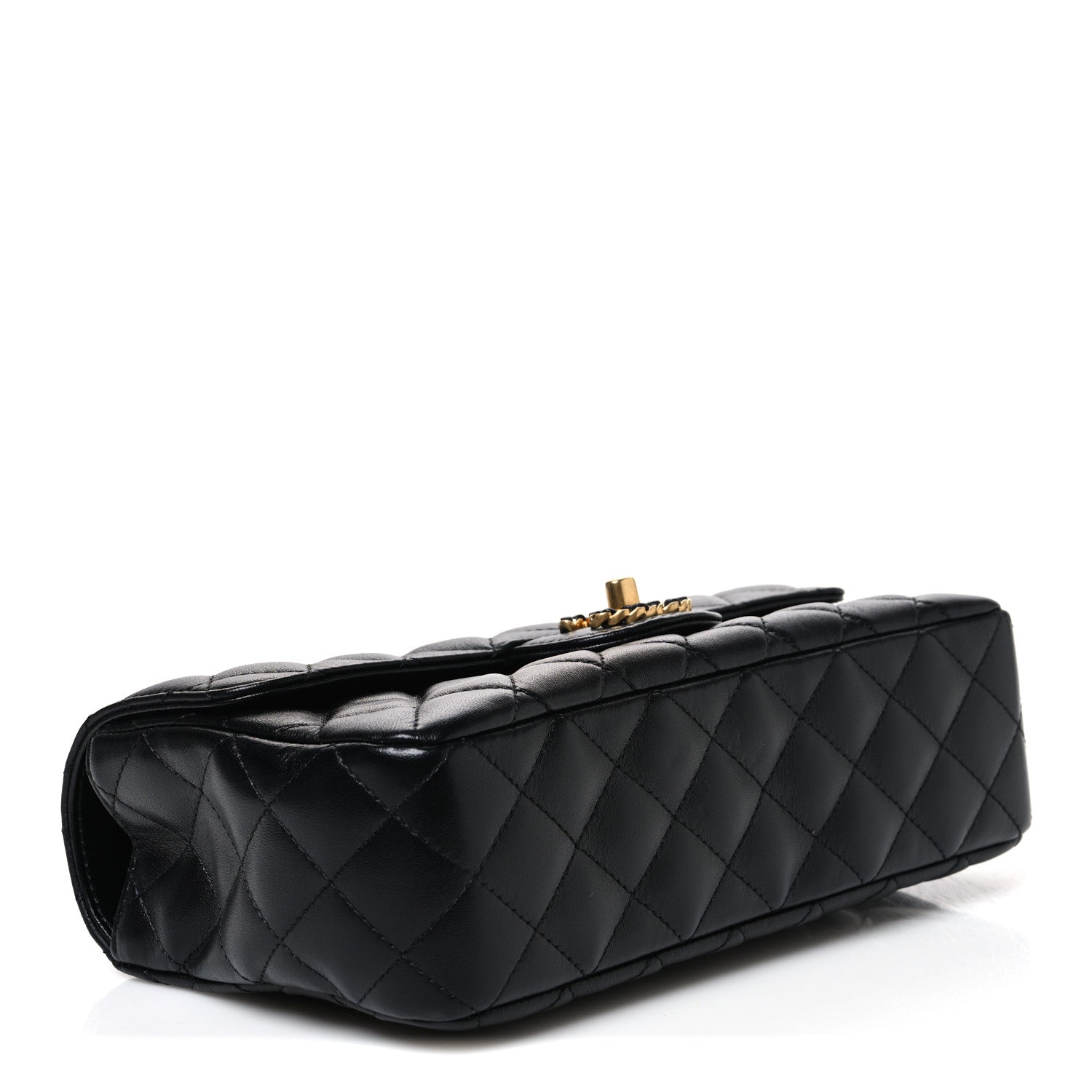 Chanel Lambskin Quilted Small Strass On Top Flap Bag Black 4 of 11