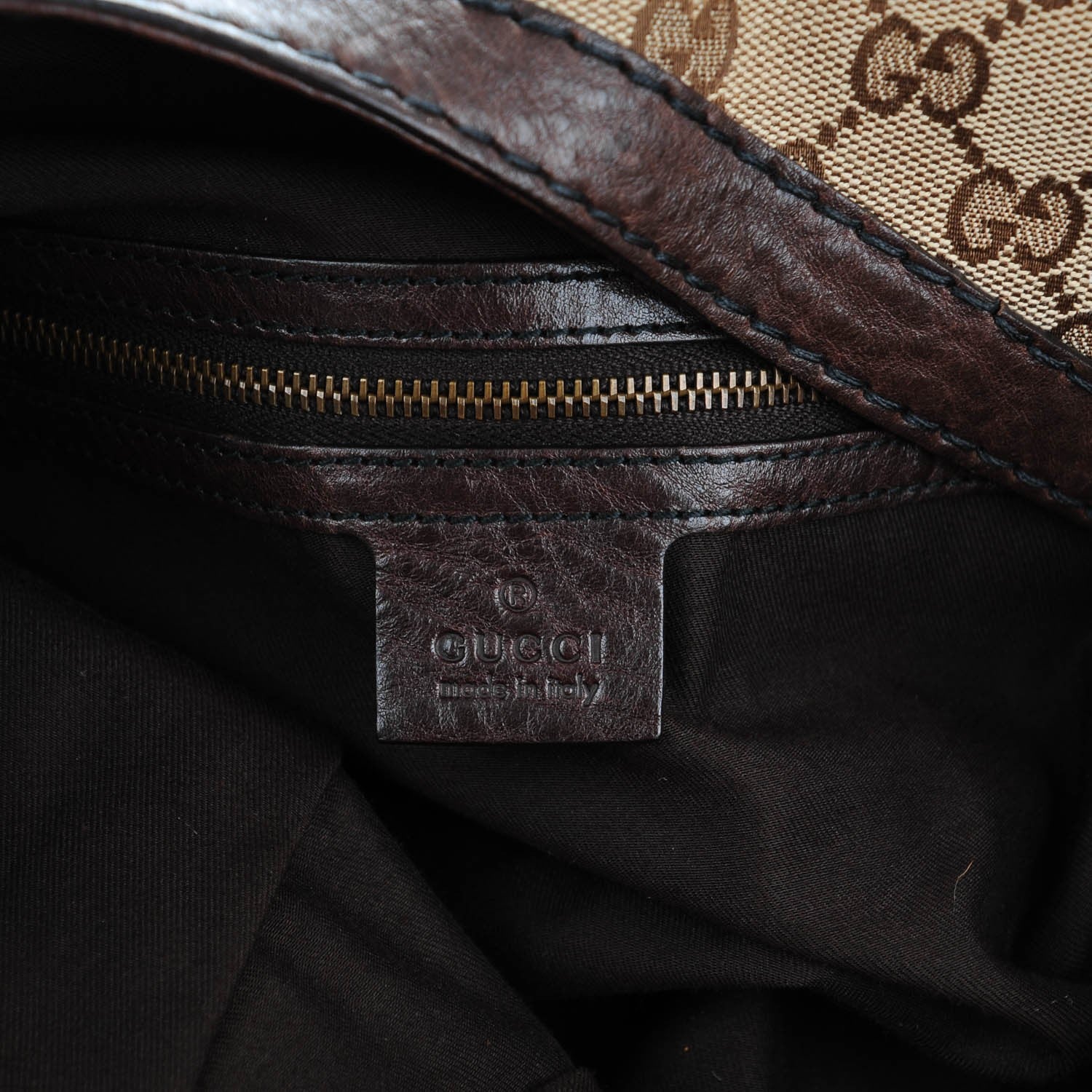 Gucci Monogram Large Jockey Hobo Dark Brown 7 of 8