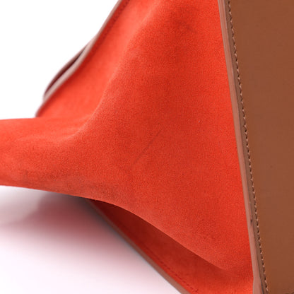 Celine Natural Calfskin Suede Medium Bi-Color Trapeze Tan 12 of 14