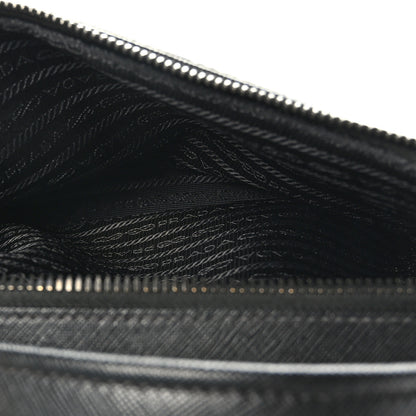 Prada Tessuto Saffiano Medium Brique Crossbody Bag Black 6 of 9