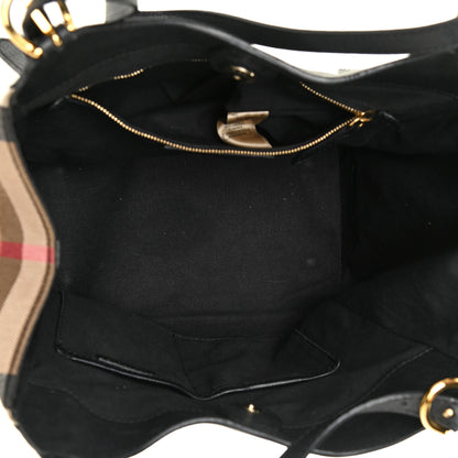 Burberry Grainy Calfskin House Check Small Canterbury Black 5 of 17