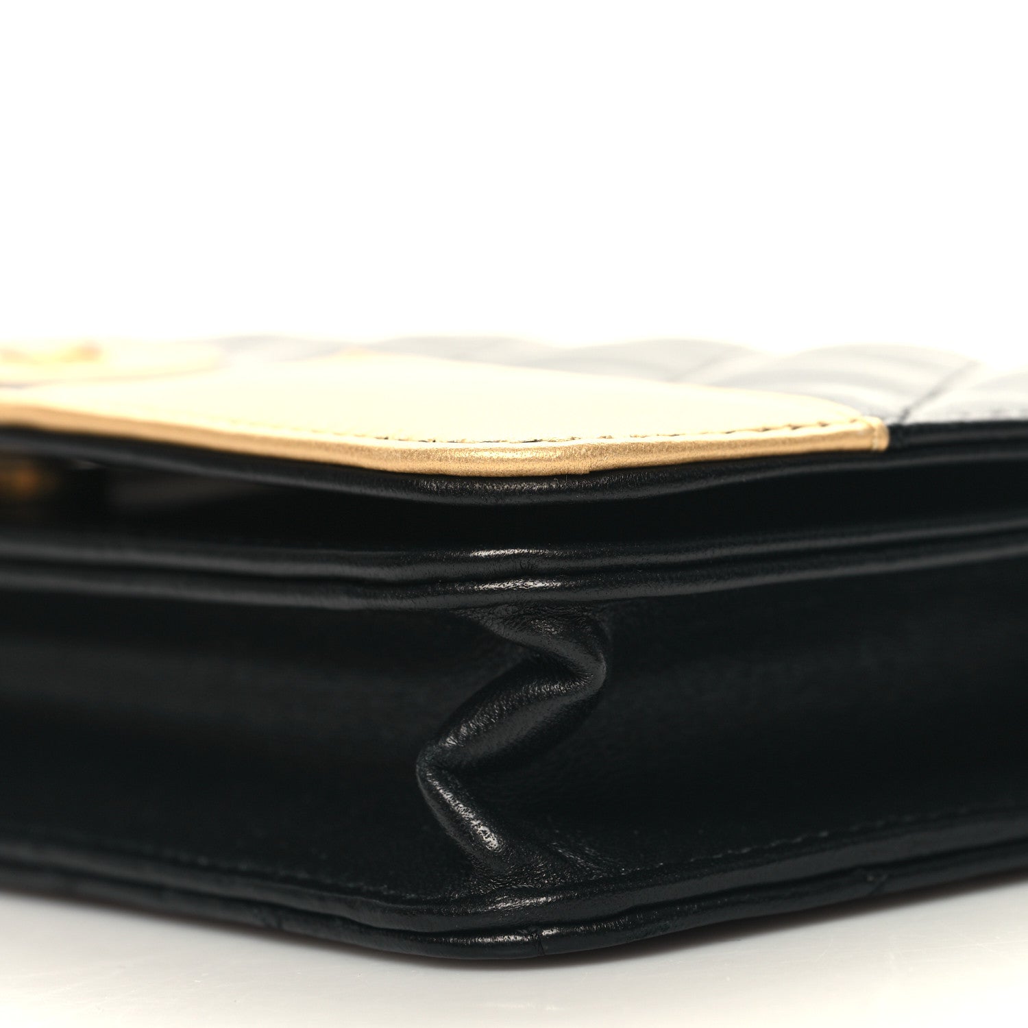Chanel Lambskin Quilted Wallet On Chain WOC Black Beige 11 of 12