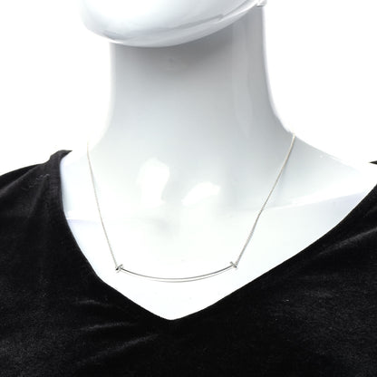 Tiffany Sterling Silver Large T Smile Pendant Necklace 2 of 5