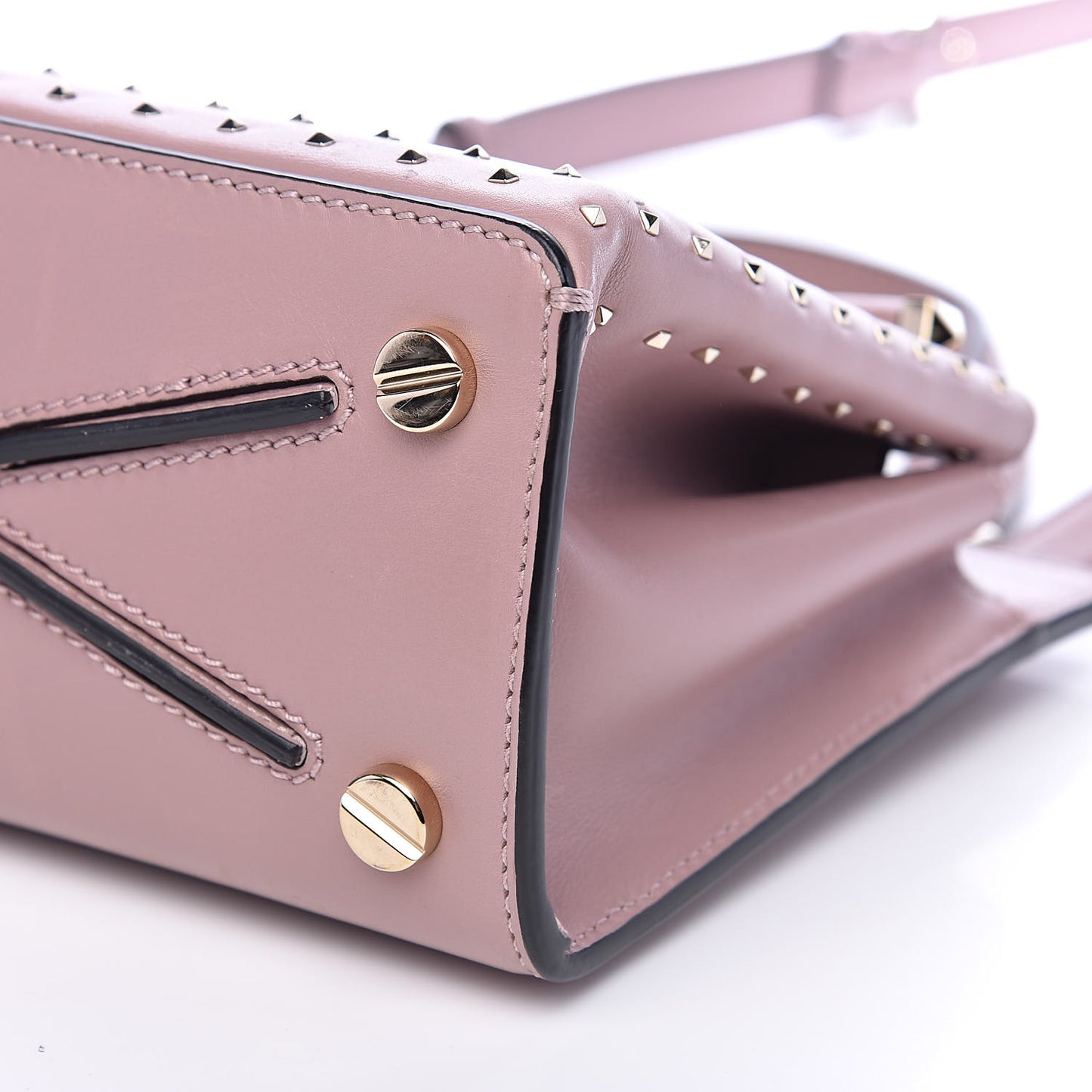 Calfskin Studded Small Joylock Satchel Lipstick