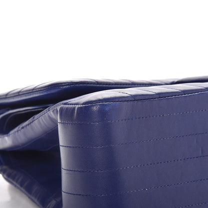 Chanel Lambskin Chevron Quilted Jumbo Double Flap Blue 9 of 9