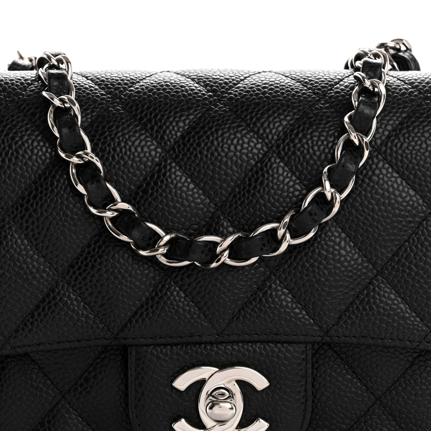 Chanel Caviar Quilted Mini Square Flap Black 7 of 10