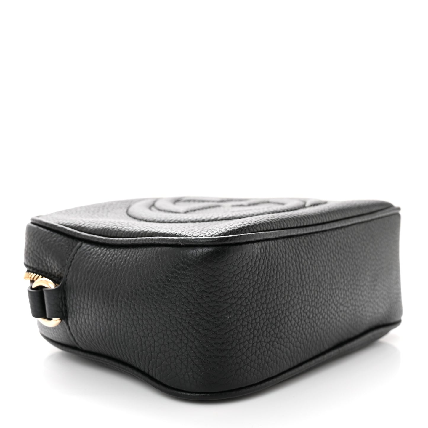 Pebbled Calfskin Small Soho Disco Bag Black