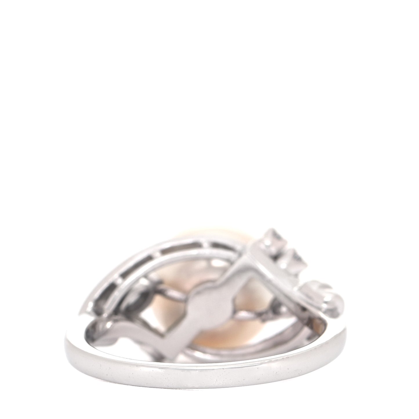 Platinum Diamond Akoya Pearl 9mm Ring 48 4.5