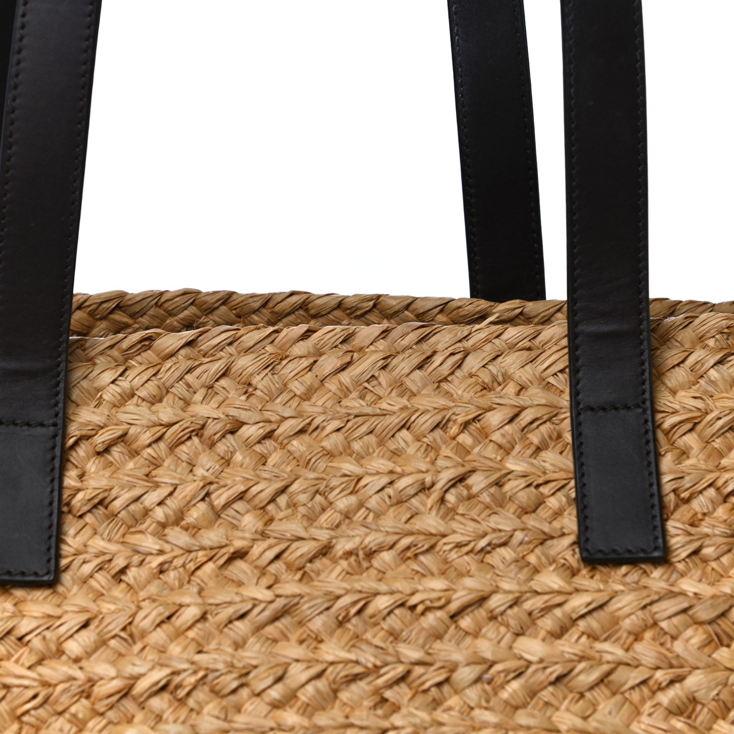 Raffia Calfskin Medium Panier Tote