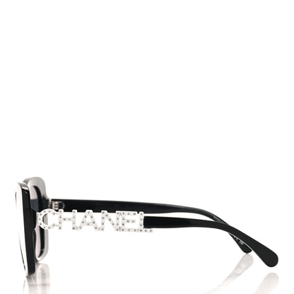 Chanel Acetate Strass Square Sunglasses 5422-B Black White 3 of 7