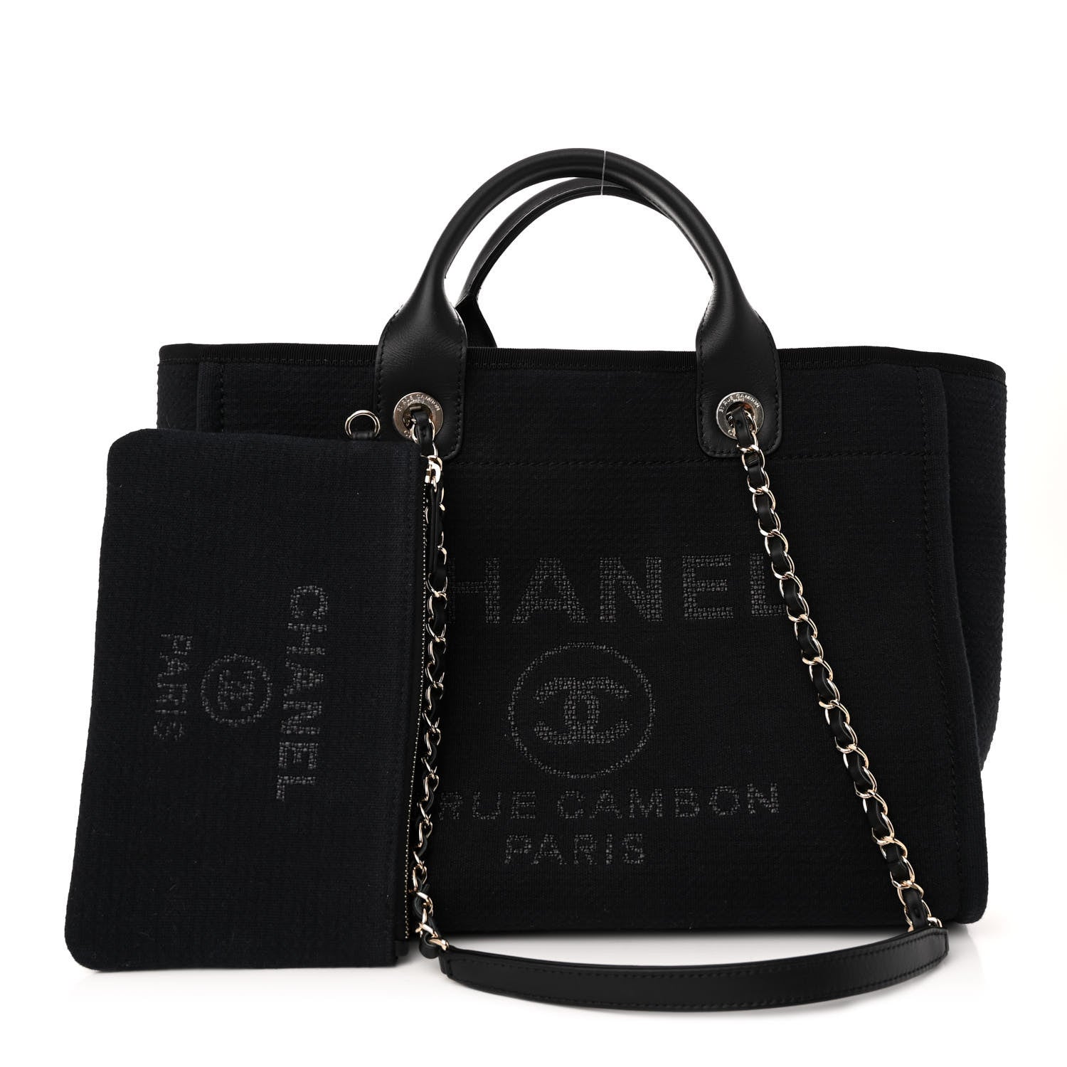 Chanel Mixed Fibers Small Deauville Tote Black 1 of 11