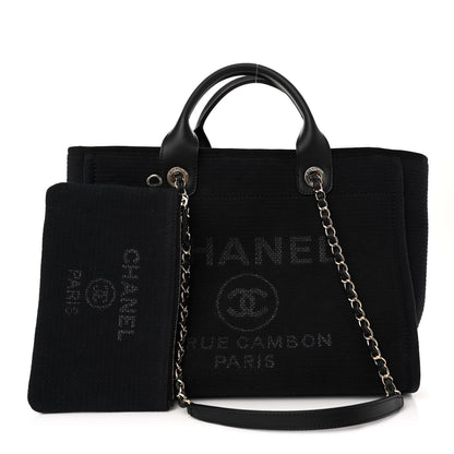 Chanel Mixed Fibers Small Deauville Tote Black 1 of 11