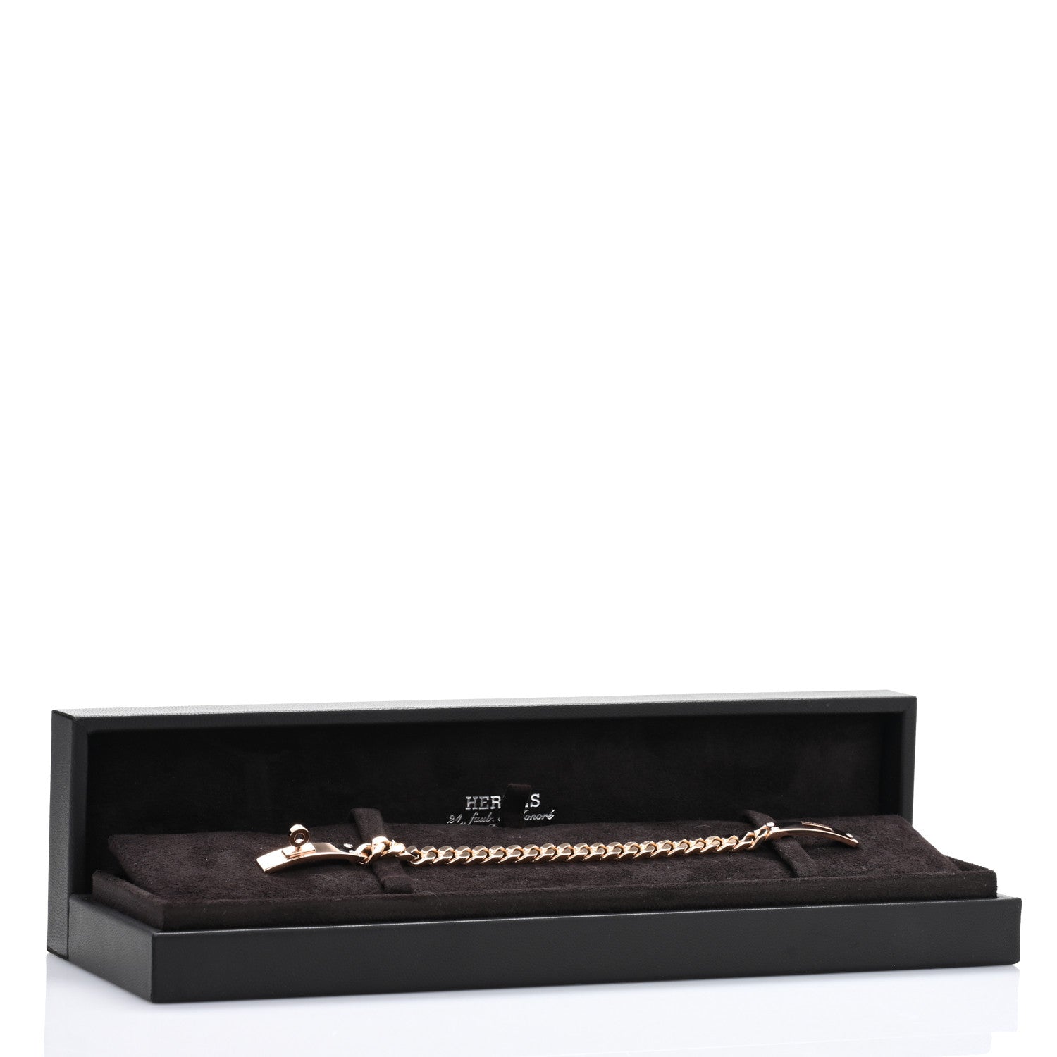 Hermes 18K Rose Gold Diamond PM Kelly Chaine Bracelet XS 4 of 4