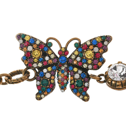 Gucci Crystal Butterfly Bracelet Aged Gold Multicolor 5 of 6