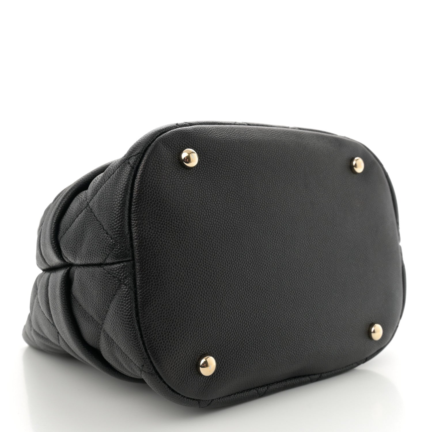 Chanel Caviar Quilted Rolled Up Bucket Drawstring Bag Black 4 of 10