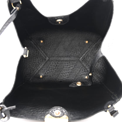 Burberry Signature Grain Calfskin Check Embossed Small Canterbury Tote Black 6 of 11