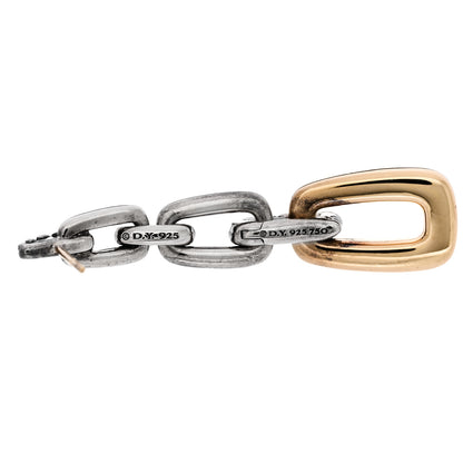 David Yurman Sterling Silver 18K Yellow Gold Wellesley Link Drop Earrings 4 of 5