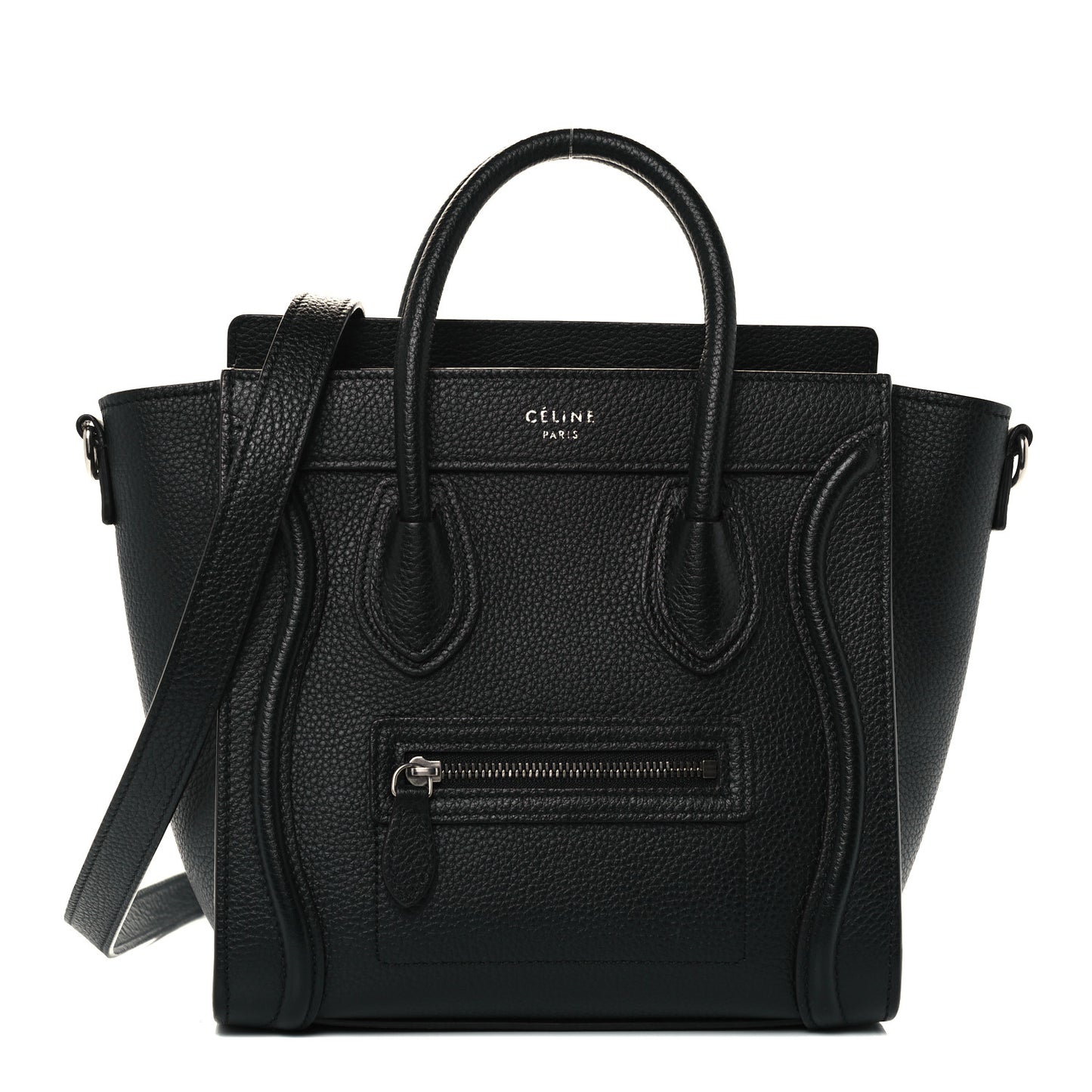 Drummed Calfskin Nano Luggage Black