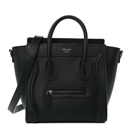Celine Drummed Calfskin Nano Luggage Black 1 of 16