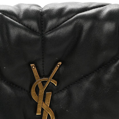 Saint Laurent Lambskin Quilted Small Loulou Puffer Monogram Chain Satchel Black 14 of 17