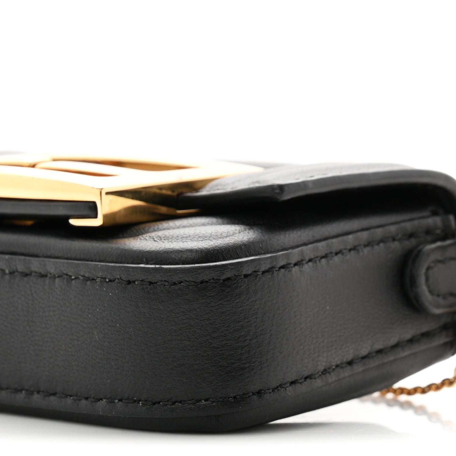 Fendi Nappa Matisse FF Embossed Nano Maxi Buckle Baguette Charm Black 9 of 10