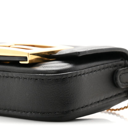 Fendi Nappa Matisse FF Embossed Nano Maxi Buckle Baguette Charm Black 9 of 10
