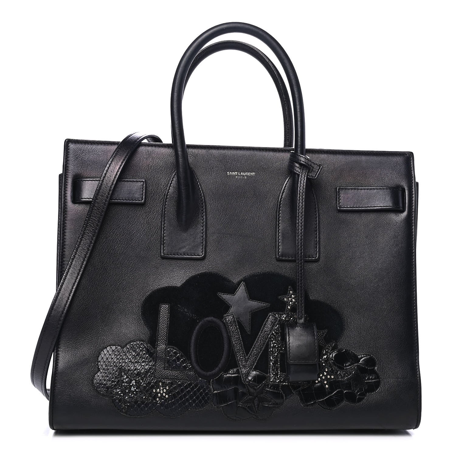 Saint Laurent Calfskin Love Patchwork Small Sac De Jour Black 1 of 4