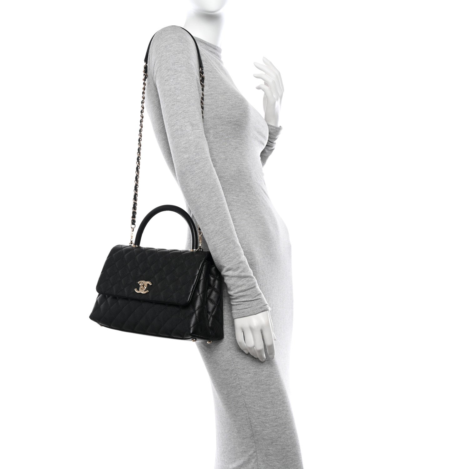 Chanel Caviar Quilted Small Coco Handle Flap Black 2 of 11