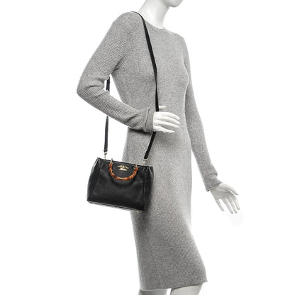 Gucci Cellarius Calfskin Mini Bamboo Shopper Tote Black 2 of 6