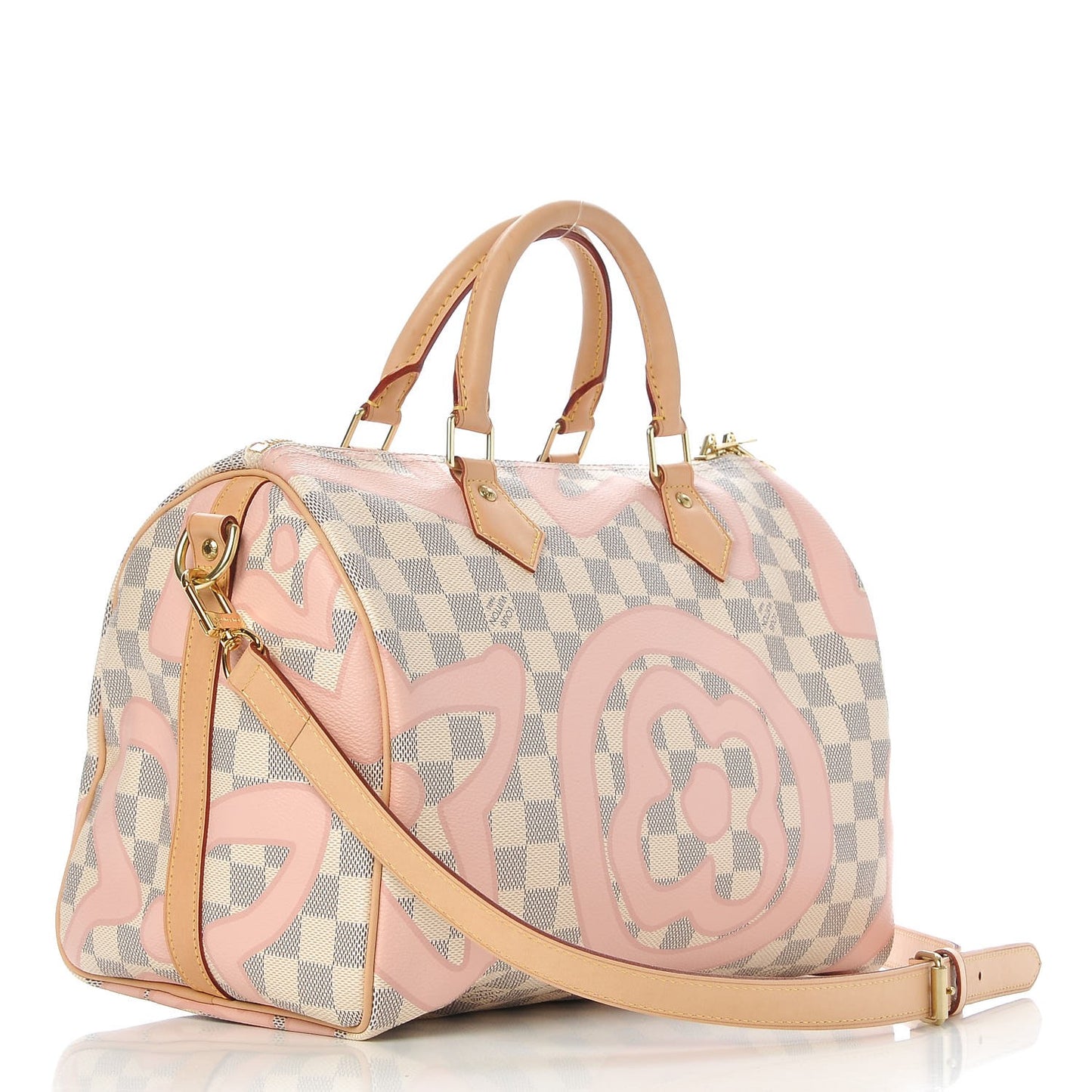 Damier Azur Tahitienne Speedy Bandouliere 30 Rose Ballerine