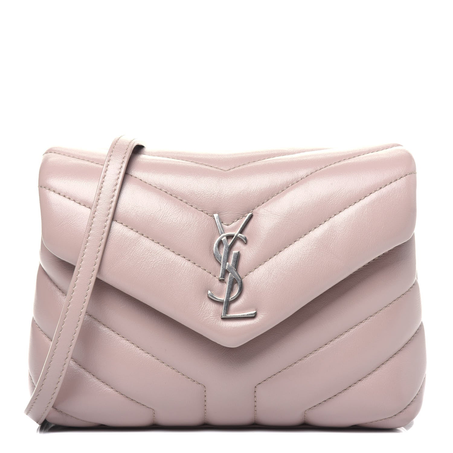Saint Laurent Calfskin Y Quilted Monogram Toy Loulou Crossbody Bag Light Natural 1 of 21
