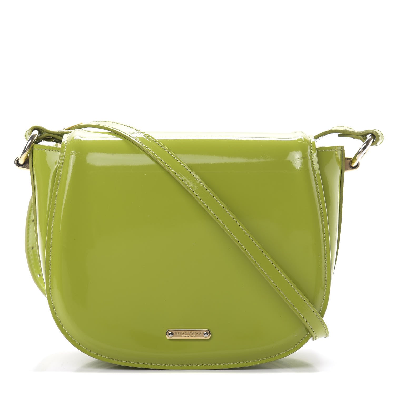 Burberry Patent Small Leigh Crossbody Bag Lemon Green 1 of 19