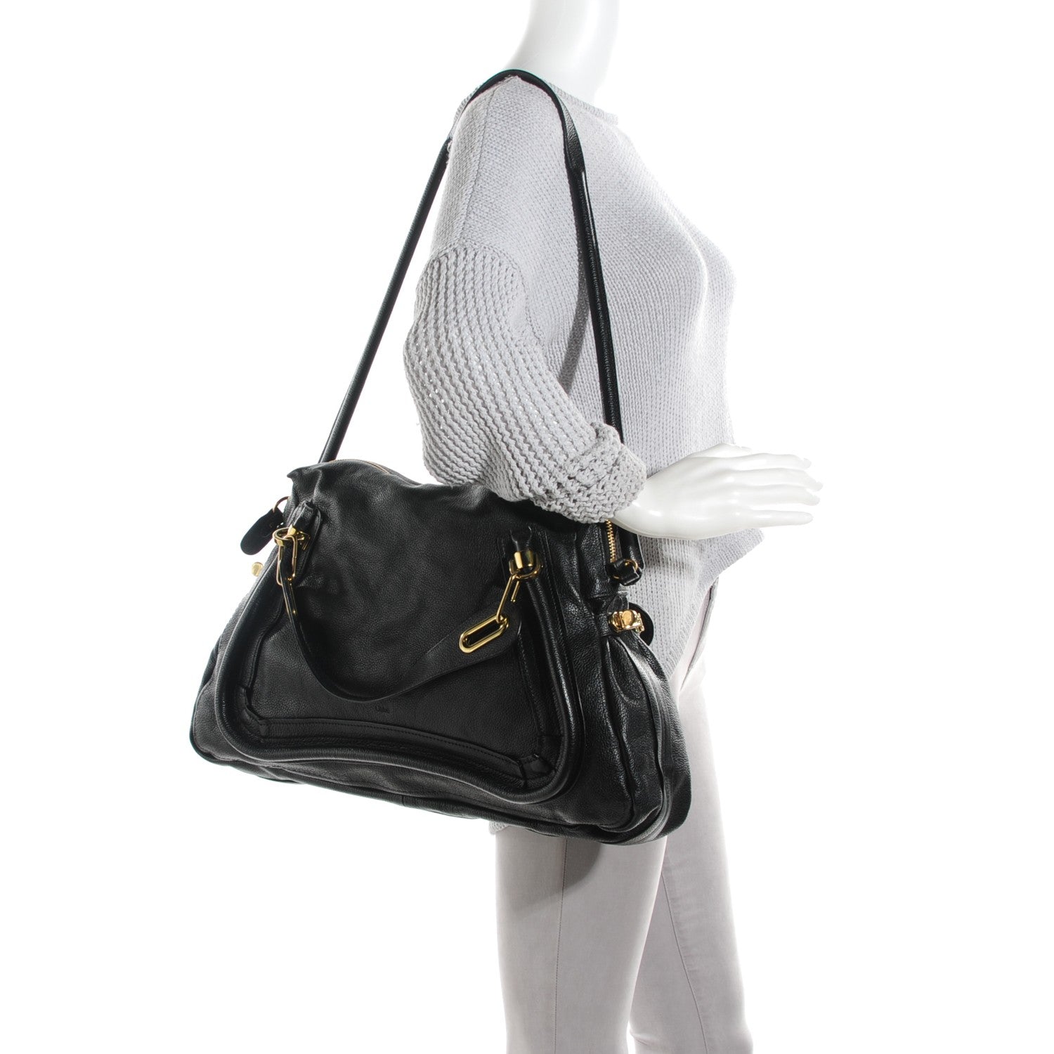 Chloe Calfskin Large Paraty Black 2 of 8