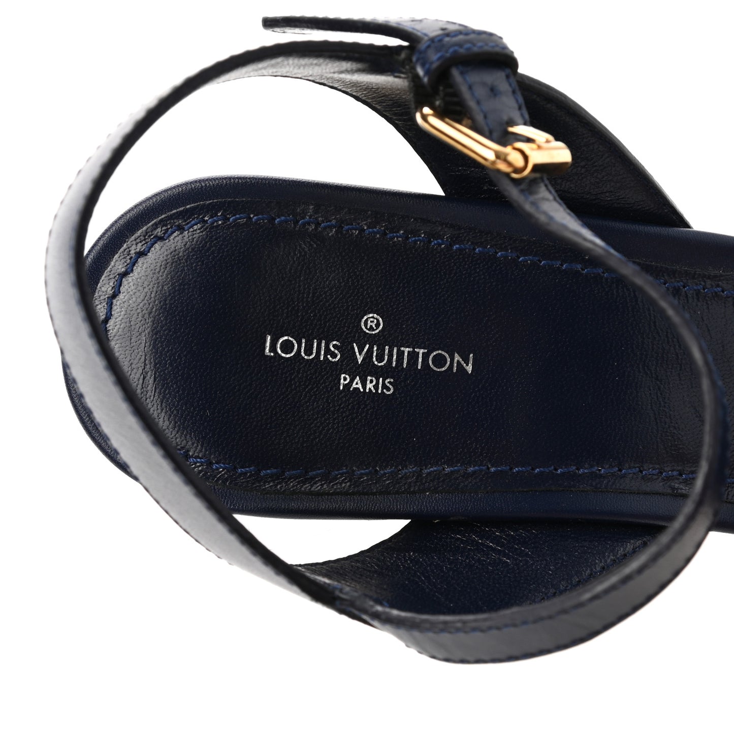Calfskin Canvas Monogram Sail Away Wedge Sandal 38 Marine