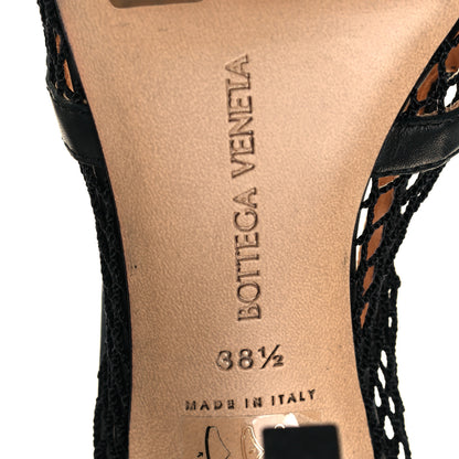 Bottega Veneta Mesh Calfskin Chain Stretch Pumps 38.5 Black 6 of 8