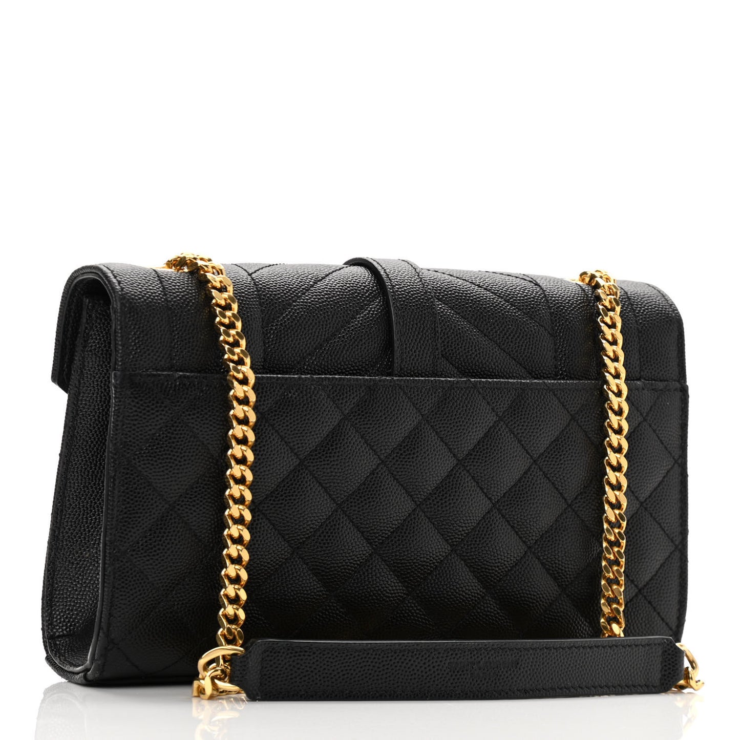 Grain De Poudre Textured Mixed Matelasse Triquilt Small Monogram Satchel Black