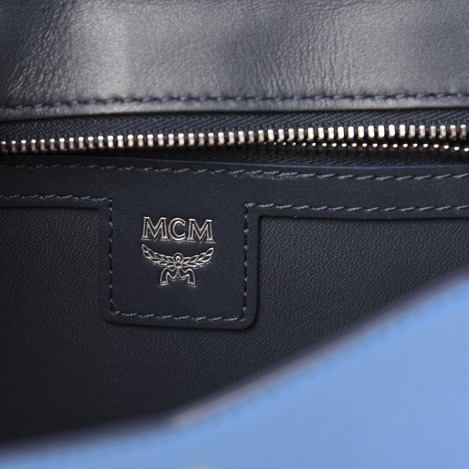 MCM Lambskin Diamond Disco Flap Crossbody Bag Blue 6 of 10