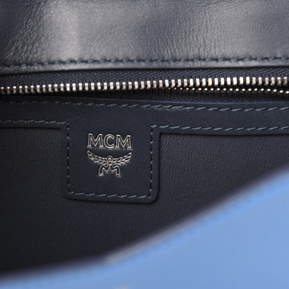 MCM Lambskin Diamond Disco Flap Crossbody Bag Blue 6 of 10