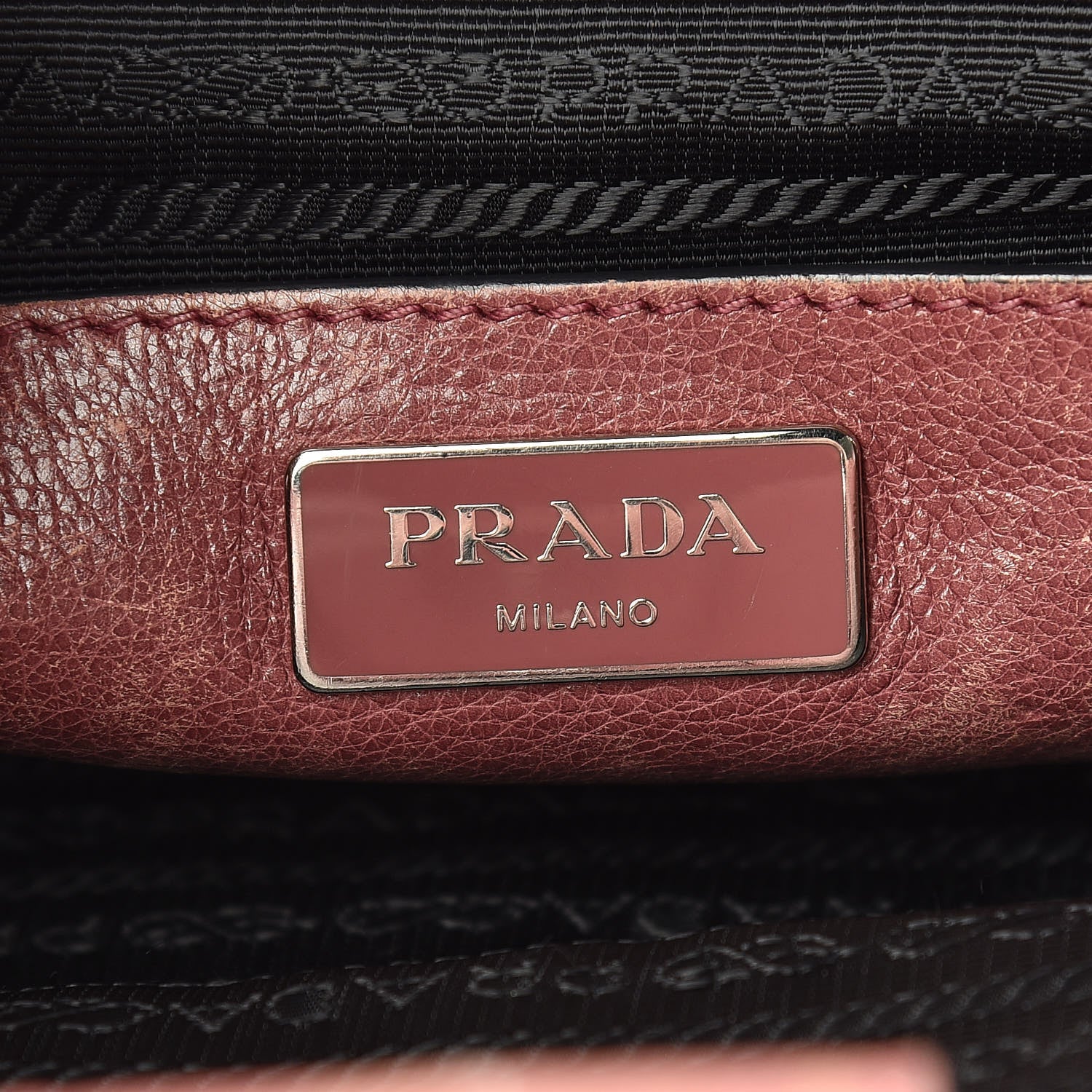 Prada Glace Calf Small Twin Pocket Tote Pink 6 of 23