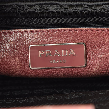 Prada Glace Calf Small Twin Pocket Tote Pink 6 of 23