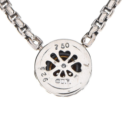 David Yurman Sterling Silver 18K Yellow Gold Diamond 12mm Pave Cookie Necklace 5 of 5