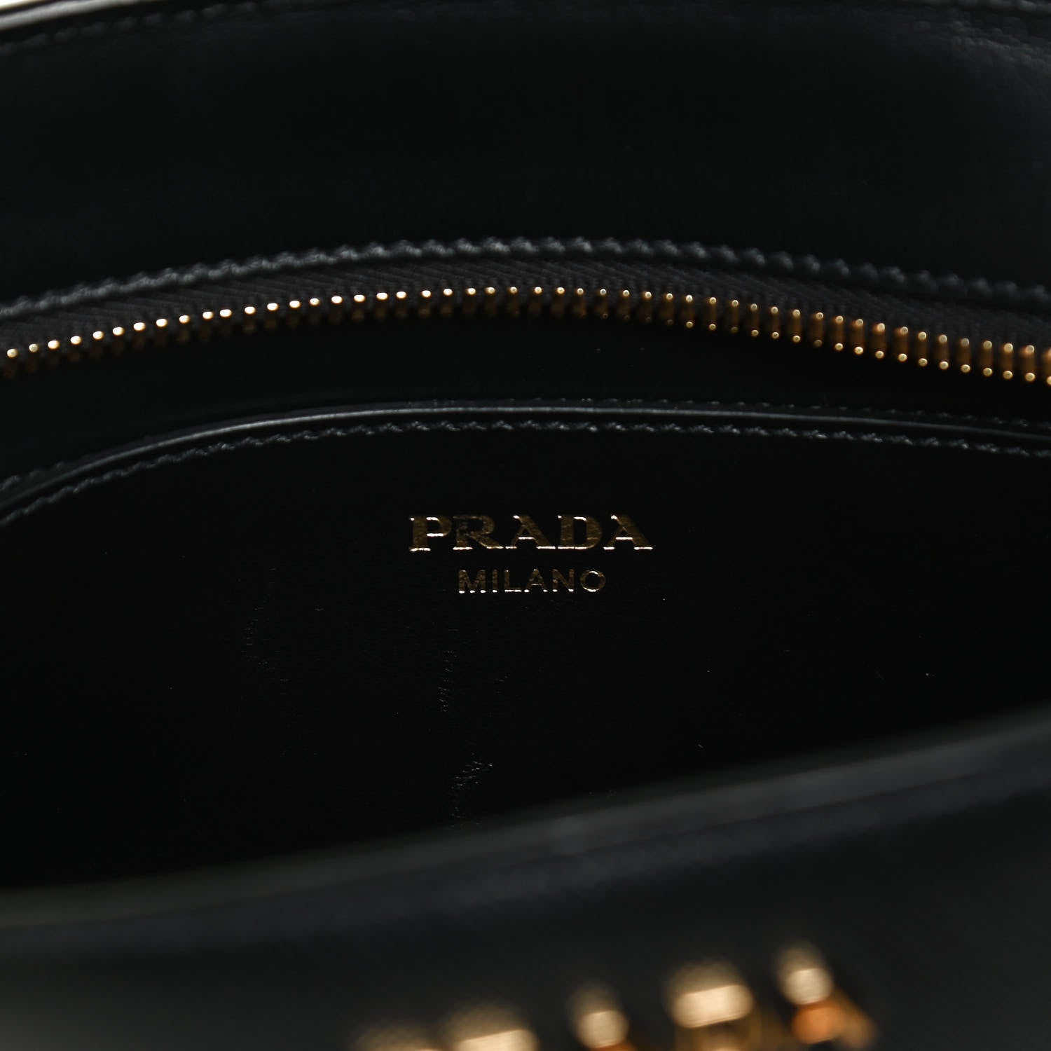 Prada Saffiano City Calfskin Esplanade Crossbody Bag Black 6 of 11