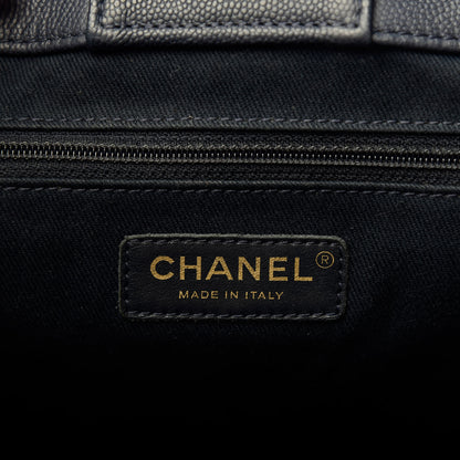 Chanel Caviar Quilted Large Business Affinity Shopping Bag Navy 6 of 9
