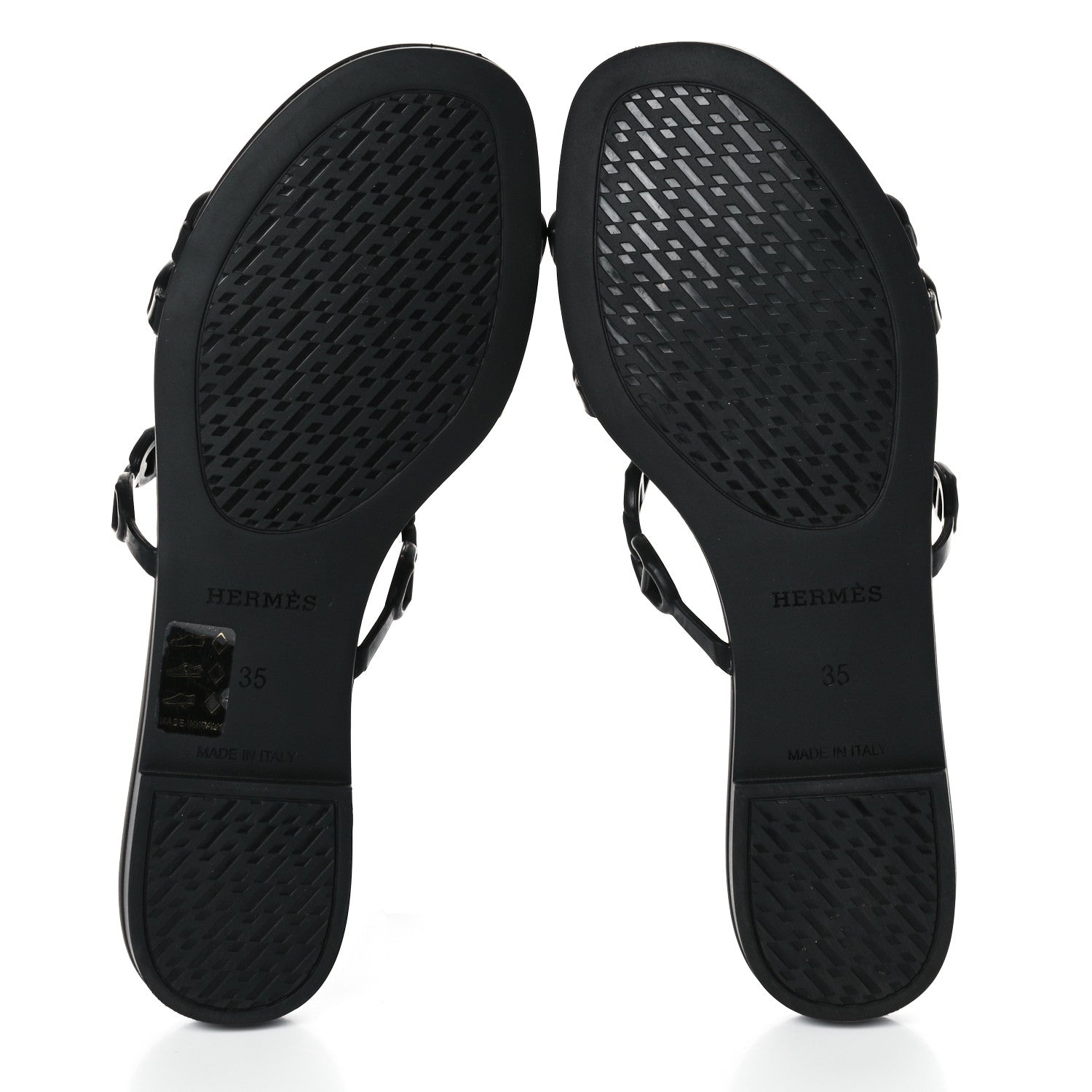 Hermes Rubber Chaine d'Ancre Rivage Sandals 35 Black 5 of 8