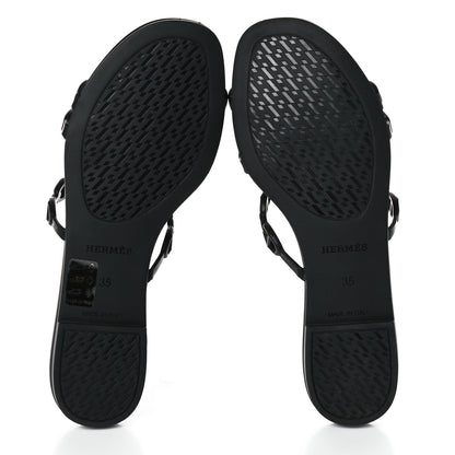 Hermes Rubber Chaine d'Ancre Rivage Sandals 35 Black 5 of 8