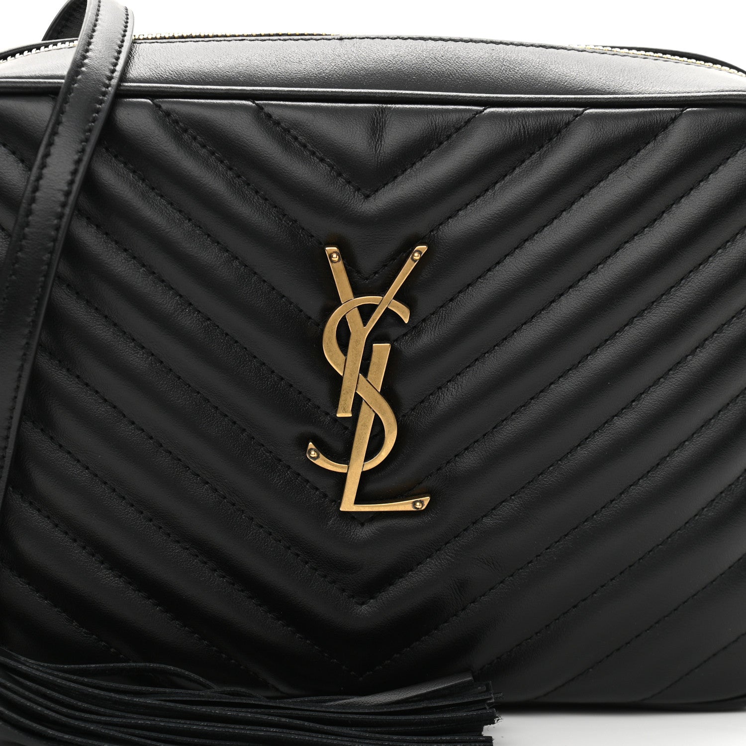 Saint Laurent Calfskin Matelasse Monogram Lou Camera Bag Black 7 of 9