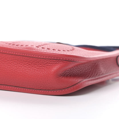 Hermes Taurillon Clemence Amazone Evelyne TPM Rouge Casaque Bleu Saphir 10 of 10
